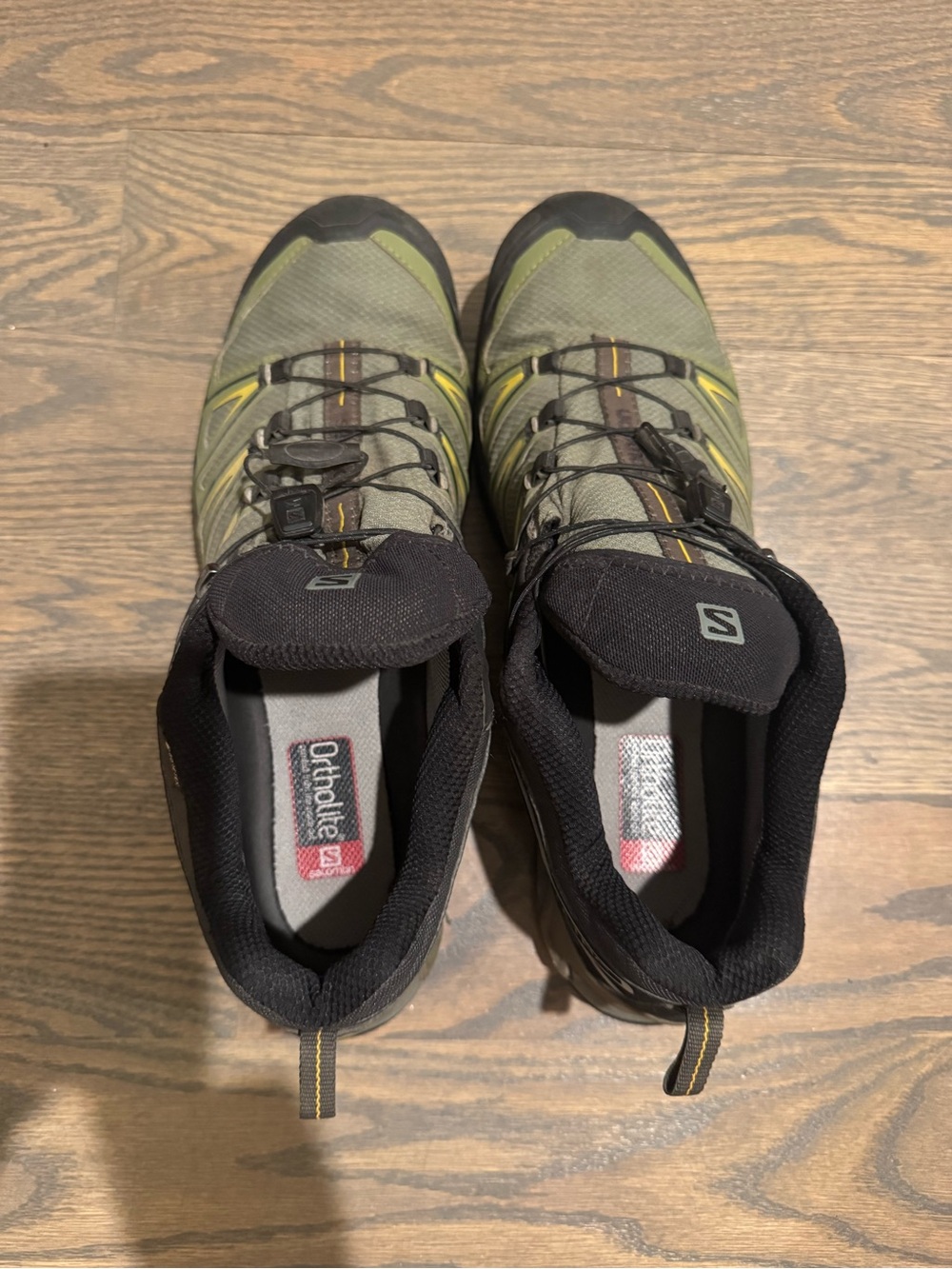 Salomon Olive Green and Black Trail Running Shoes - Picture 3 of 5